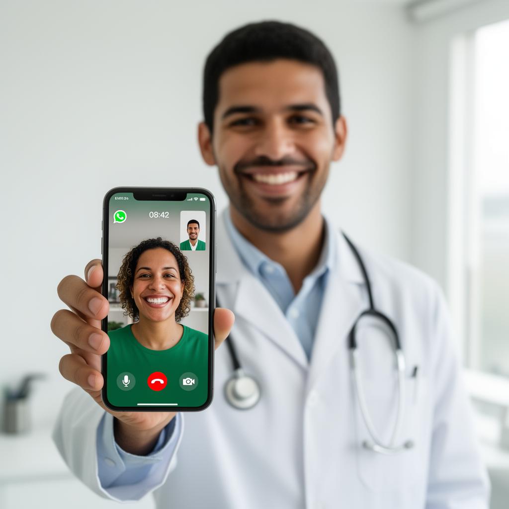 Clínico geral emitindo atestado médico online pelo celular